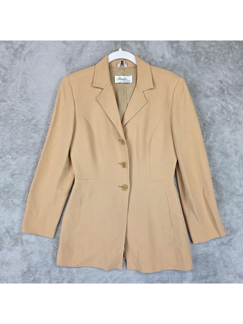 Pianoforte Di MaxMara Blazer Womens 6 Beige 3 Button Long Lined Jacket Italy